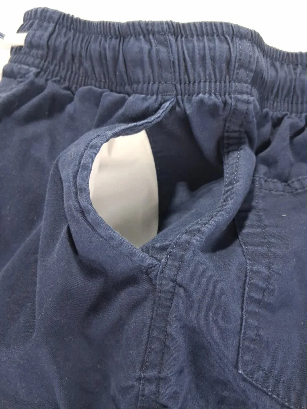 Boys Cat and Jack Khaki Shorts Size Medium (8) Navy Blue Drawstring With Pockets